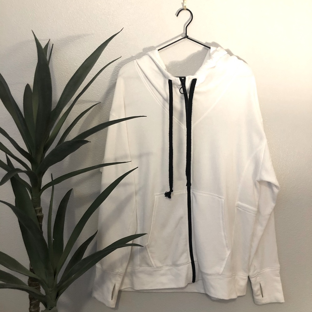 Oversized Cotton Zip Up Hoodie